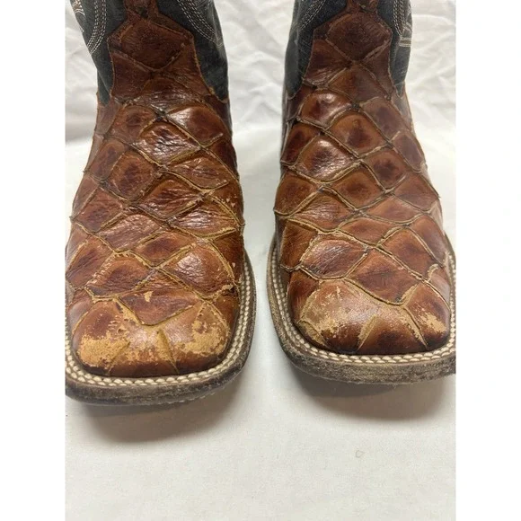 Anderson Bean Horsepower Seas the Day HP1823 Square Toe COWBOY BOOTS 9.5 D Fish - Picture 3 of 9